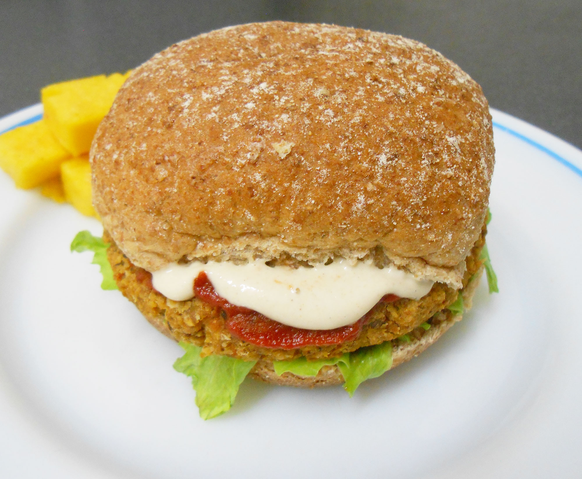 vegan easy lentil burger