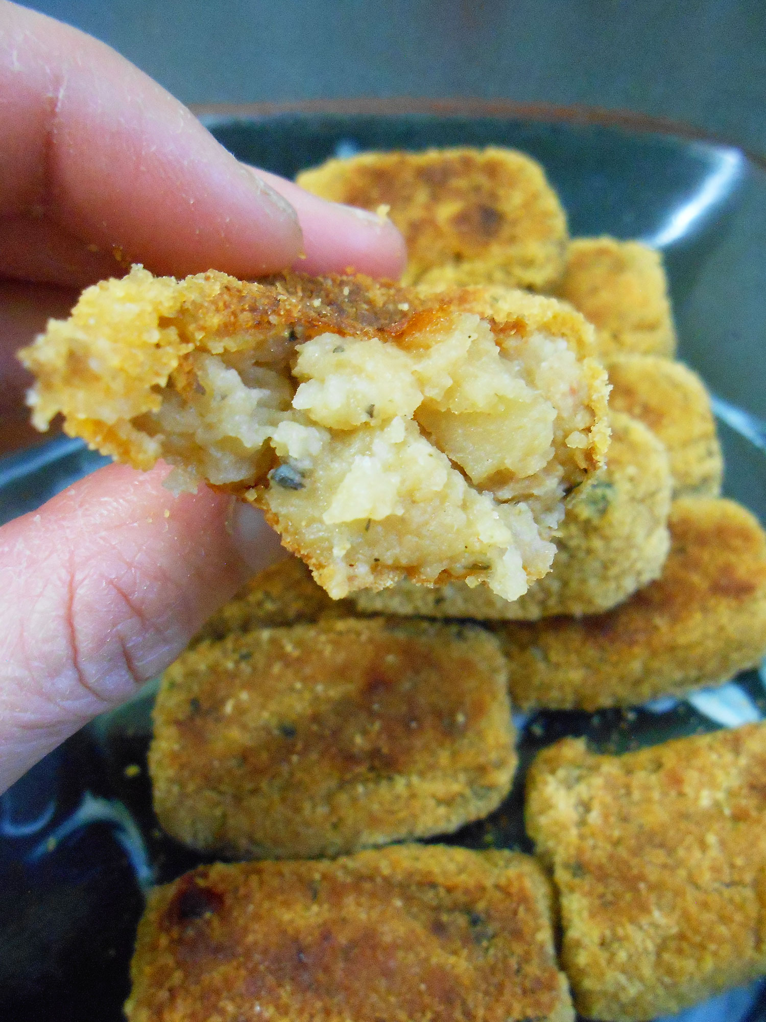 oven croquettes with leftover patty filling