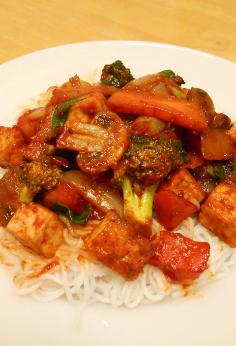 vegan sweet and sour with tofu