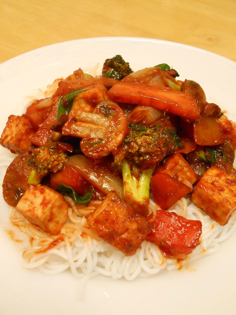 vegan sweet and sour with tofu
